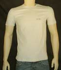 Armani Mens Light Beige Logo Cotton Stretchy T-Shirt (Ex Demo Stock)
