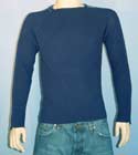 Armani Mens Navy Ribbed Linen Mix Sweater