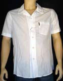 Armani Mens White Cotton Mix Open Neck Short Sleeve Shirt