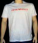 Armani Mens White Cotton Round Neck T-Shirt