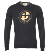 Navy Sweater with Large Logo