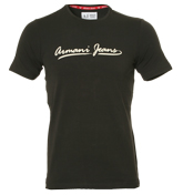 Armani Navy T-Shirt with Printed Logo