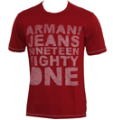 Red Armani Jeans 1981 T-Shirt