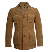 Tan Cord Jacket with Insert