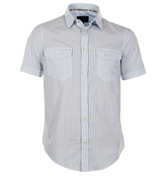 White and Blue Stripe Shirt
