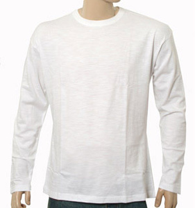 Armani White Long Sleeve Cotton T-Shirt