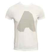 Armani White T-Shirt with Grey Logo