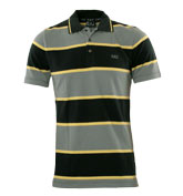 Yellow, Grey and Black Pique Polo Shirt