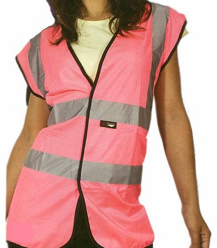 Armyandworkwear Ladies Pink High Visbility Waistcoat, Vest M, Medium