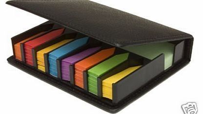 ARPAN Tiger sticky memo notes holder with index tab flags in leather like case