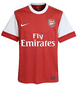 Arsenal Adidas 2010-11 Arsenal Home Nike Football Shirt