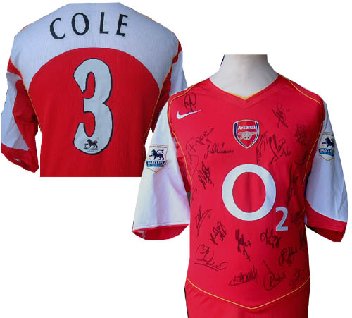 and#8211; Ashley Cole match worn and fully signed home shirt