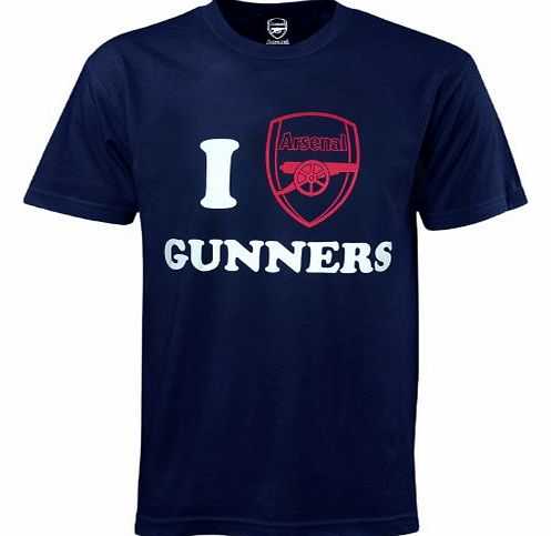 Arsenal F.C. Arsenal FC Official Football Gift I Love Gunners Mens T-Shirt XXL