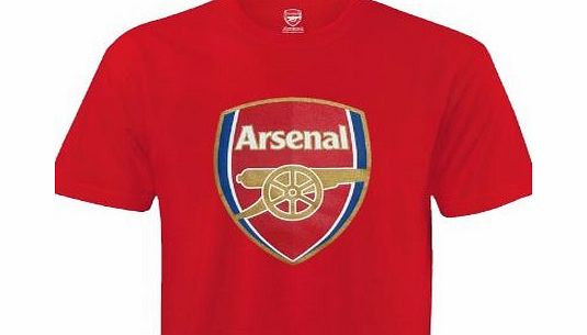 Arsenal F.C. Arsenal FC Official Football Gift Kids Crest T-Shirt Red 6-7 Years