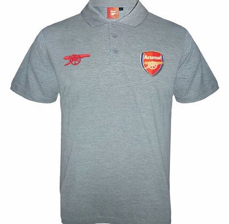 Arsenal FC Official Football Gift Mens Crest Polo Shirt Grey 3XL