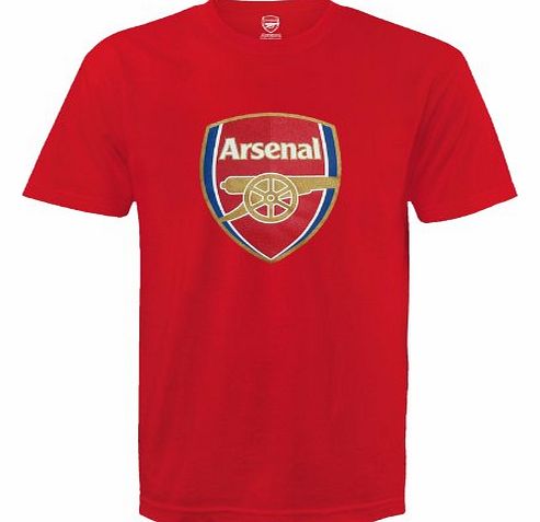 Arsenal F.C. Arsenal FC Official Football Gift Mens Crest T-Shirt Red Small