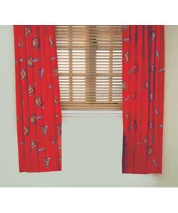 FC Pair of 66 x 54in Unlined Curtains - Red