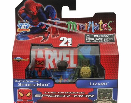 Art Asylum Art Marvel Minimates Amazing Spiderman Movie Series 46 Battle Damaged Spiderman Lizard