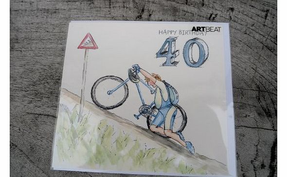 Art Beat Greetings Card ``Action Man`` - Happy 40th Birthday - Blank Card