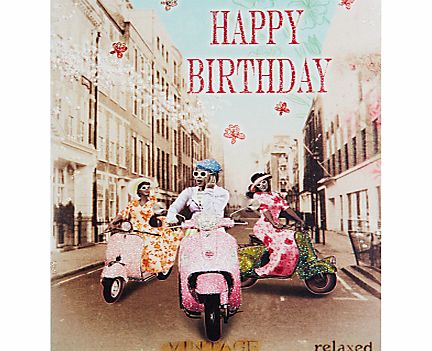 Art File Ladies On Scooter Greeting Card