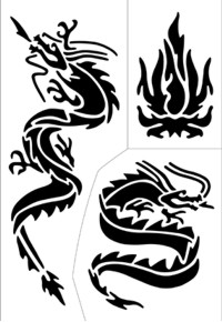 Tattoo Stencil - Dragon (AT-28)