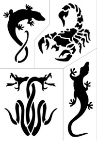 art Tattoo Stencil - Tribal Creatures (AT-25)