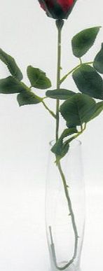 Artificial Flowers Single Premium Artificial Silk Rose Bud (Red)