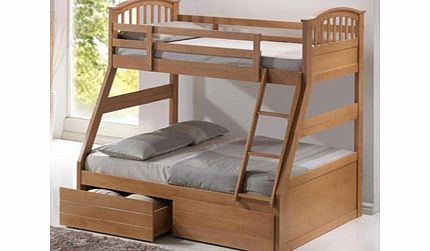 Artisan Oak Three Sleeper Bunk Bed