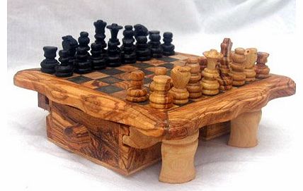 Small olive wood chess board