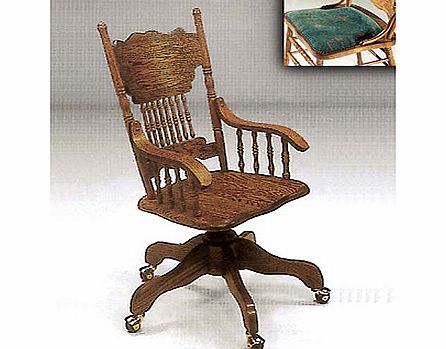 ASBI U.K. Colonial Oak Carved Back Office Chair