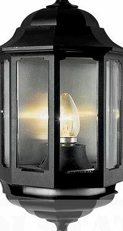 ASD HL/BK060P Half Lantern External Light with PIR Security Switch (Black)