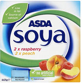 ASDA Soya Raspberry and Peach Yogurt (4x125g)