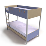 Arimo Bunk Bed - Clearance Product in Maple finish and Blue sides with Slots