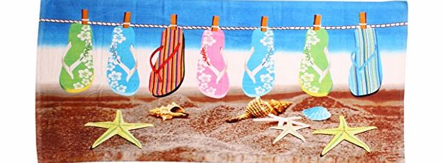 Ashley Mills Large Slipper Star Summer Beach Towel Cotton Sun Pool Swim Sea Surf