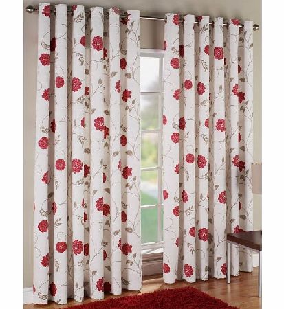 Blenheim Rouge Lined Eyelet Curtains
