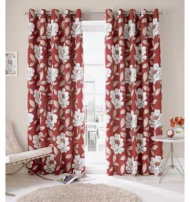 Issey Eyelet Lined Curtains - Chilli - 117 x 229cm