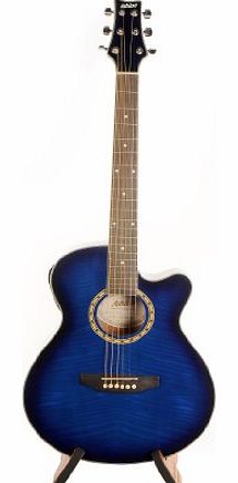 Ashton Sl29ceq Slim Line Electro Acoustic Guitar Blue