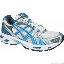 Asics Gel-Evolution 4 Ladies Running Shoe White/Electric Blue/Storm
