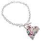 ASOS Coloured Stone Asymmetric Heart Bracelet