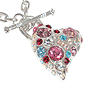 ASOS Coloured Stone Asymmetric Heart Necklace