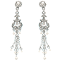 Stone Drop And Chain Earrings