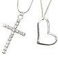 ASOS Two Row Cross and Heart Pendant