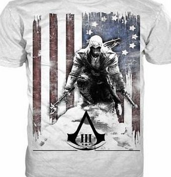Assassins Creed Bioworld Merchandising Assassins Creed III Burned Flag Shirt - White - Large