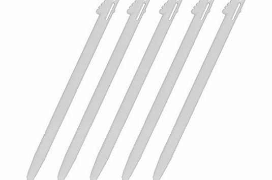 Assecure 5 x Assecure Replacement White Stylus For Nintendo 3DS XL LL Touch Pen Slot with ribbed handle grip