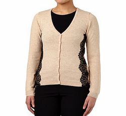 Assuili Beige cashmere blend V-neck cardigan