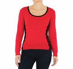Assuili Red and black cashmere blend jumper