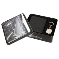 Aston Villa Leather Wallet andamp; Key Chain Set.