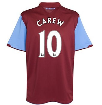 Nike 2010-11 Aston Villa Nike Home Shirt (Carew 10)