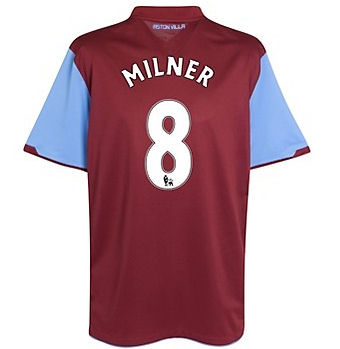Aston Villa Nike 2010-11 Aston Villa Nike Home Shirt (Milner 8)