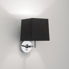 Astro Lighting Astro Appa Solo Chrome Wall Light with Black Shade